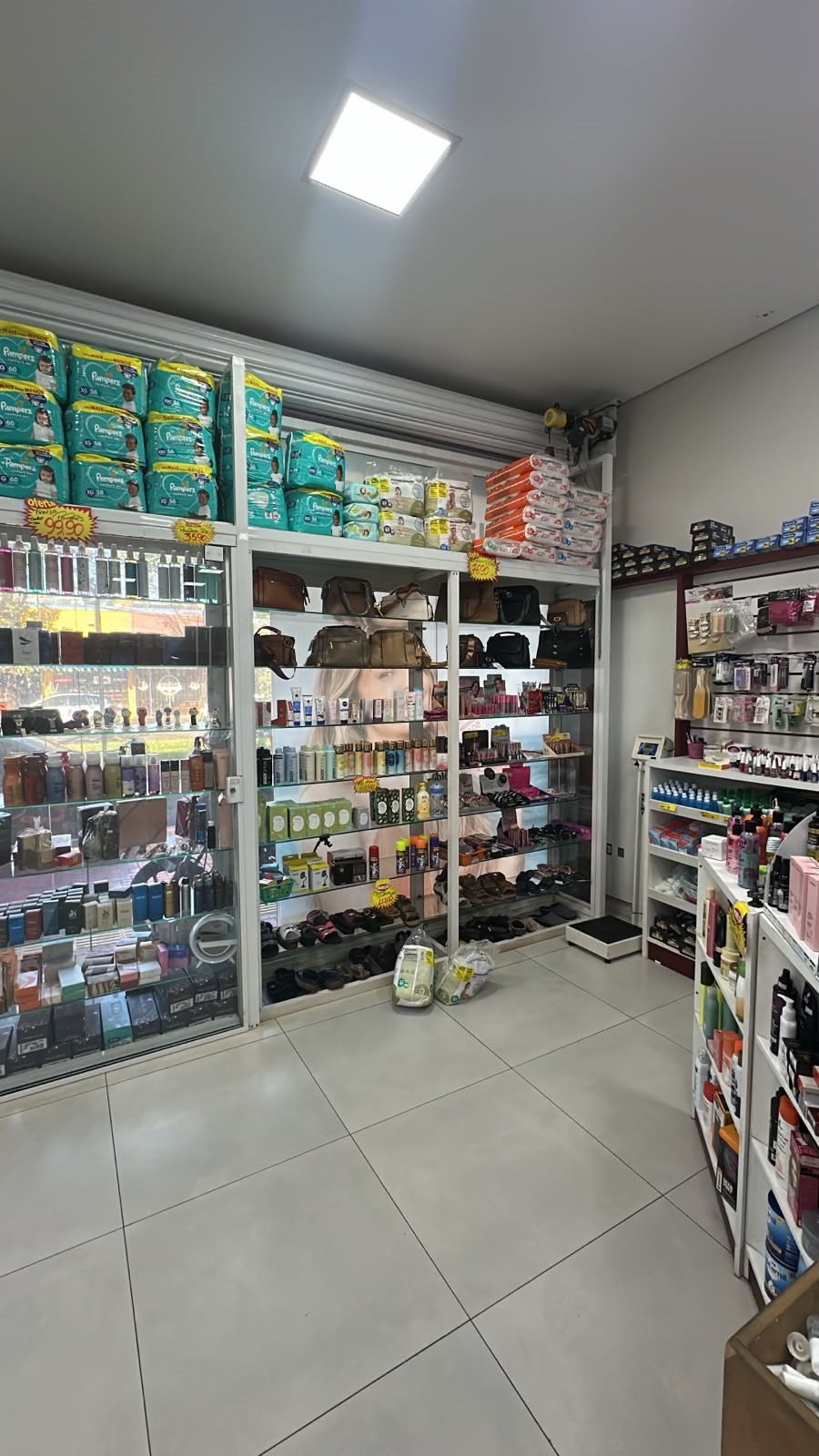 Seção de fraldas e acessórios